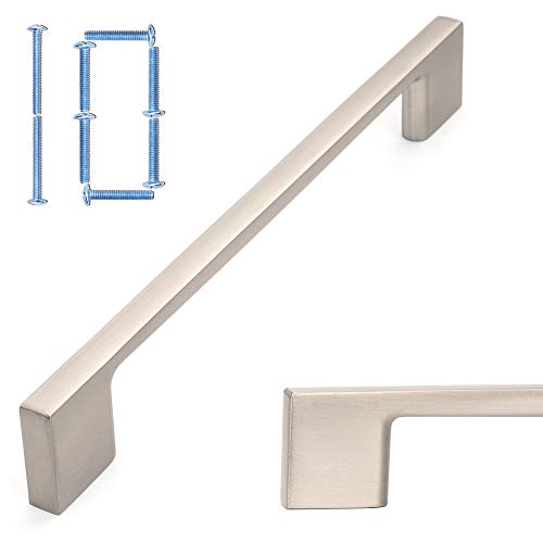 KOOFIZO 10 Pack 6-1/4 Inch Brushed Nickel Kitchen Cabinet Pulls Stain Nickel Cabinet Handles Silver Cabinet Hardware for Kitchen Cabinets Drawer P01 Dresser Cupboard Bedroom Bathroom - Image 1