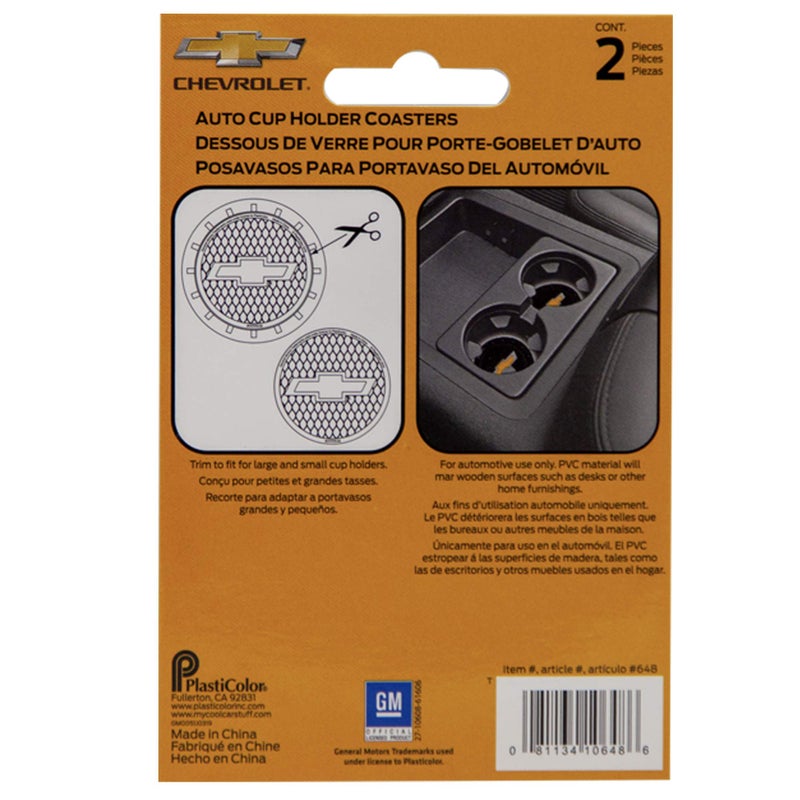 Plasticolor 000648R01 Chevrolet Bowtie Gold Cup Holder Coaster, Black - Image 4