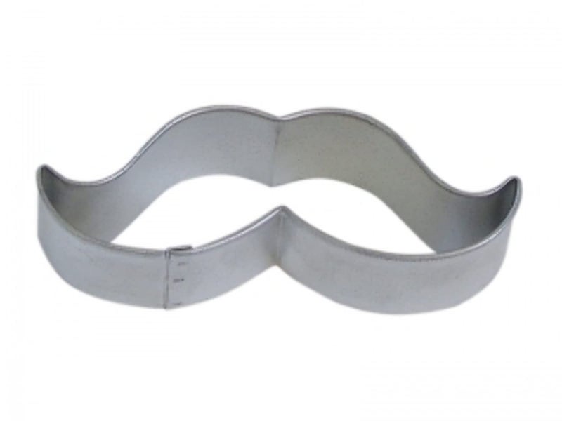 Oasis Supply R  M Moustache Tinplated Cookie Cutter 4Inch Silver 