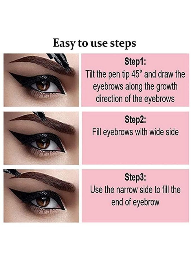 HSR قلم حواجب مقاوم للماء - قلم حواجب ميكروبليدنج مع طرف تطبيق على شكل شوكة دقيقة - يخلق حواجب تبدو طبيعية بسهولة - Image 3