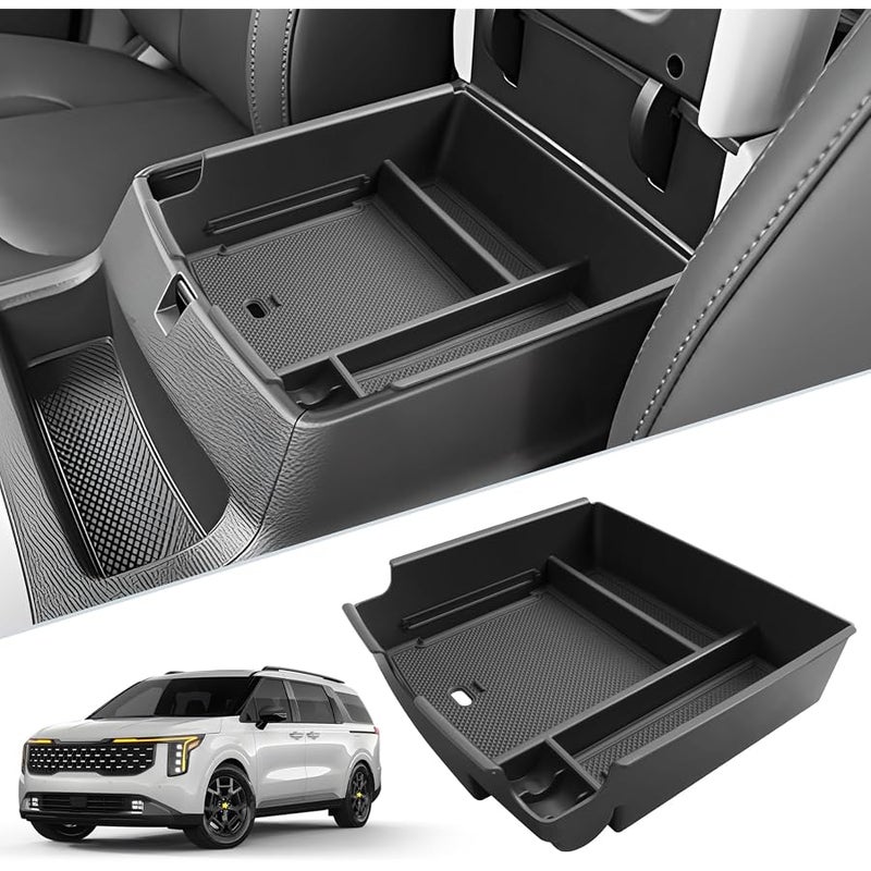 SKTU for 2025 Kia Carnival Center Console Organizer for 2025+ Kia Carnival (LX/LXS/EX/SX/SX Prestige) Console Tray Kia Carnival 2025 Accessories Armrest Secondary Storage Box with Coins Holder - Image 1