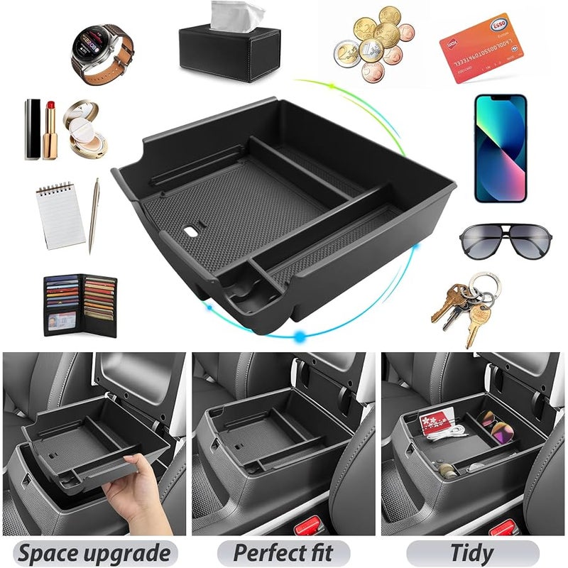 SKTU for 2025 Kia Carnival Center Console Organizer for 2025+ Kia Carnival (LX/LXS/EX/SX/SX Prestige) Console Tray Kia Carnival 2025 Accessories Armrest Secondary Storage Box with Coins Holder - Image 2