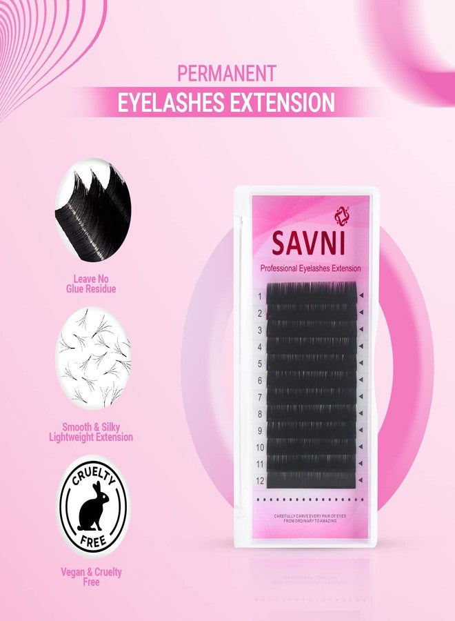 Savni Permanent Eyelashes 0.07/D Single Size Eyelash Extension (Black) (12mm) - Image 4