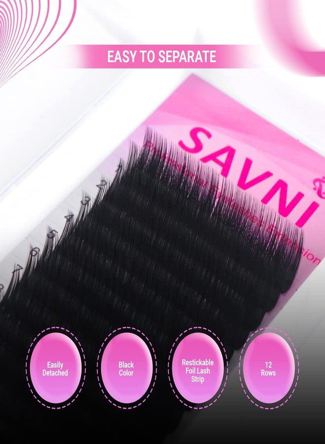 Savni Permanent Eyelashes 0.07/D Single Size Eyelash Extension (Black) (12mm) - Image 5