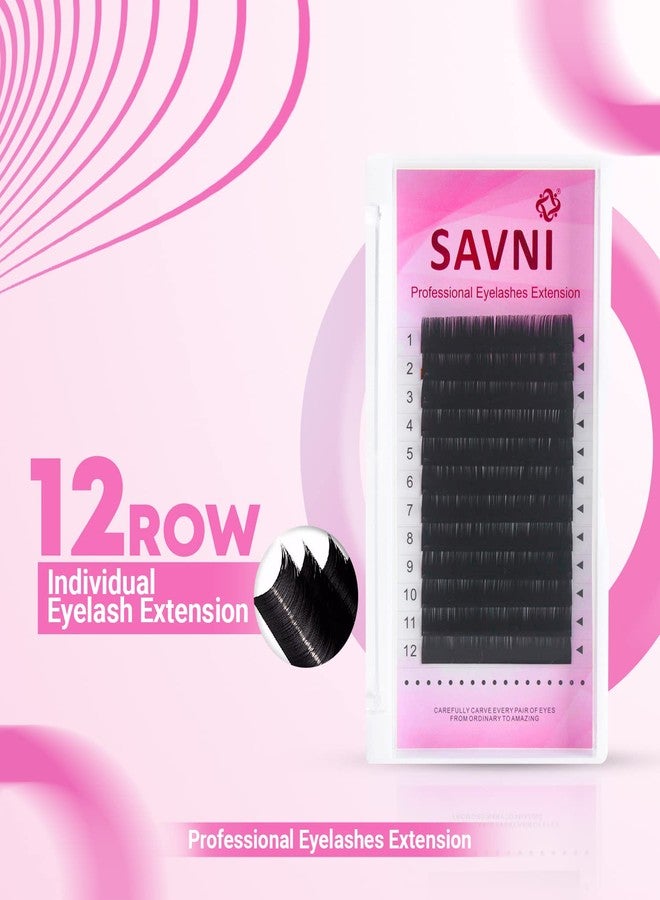 Savni Permanent Eyelashes 0.07/D Single Size Eyelash Extension (Black) (12mm) - Image 2