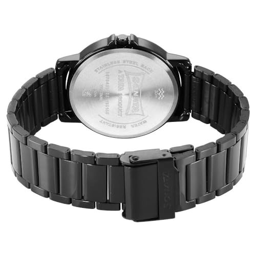 Sonata Essentials Quartz Analog Black Dial Black Stainless Steel Strap Watch for Men - NT77083NM01 - Image 5