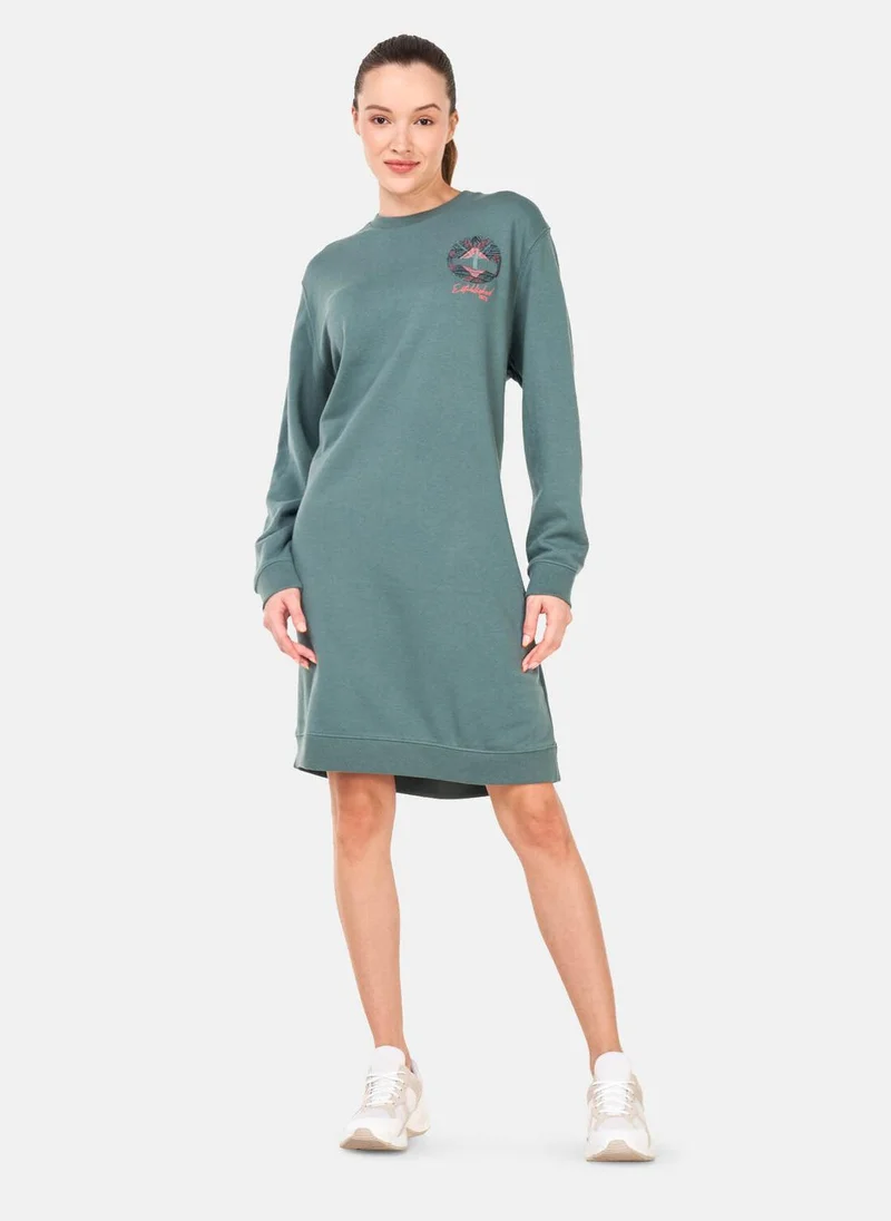 Timberland Women's Check-Logo Crewneck Dress
