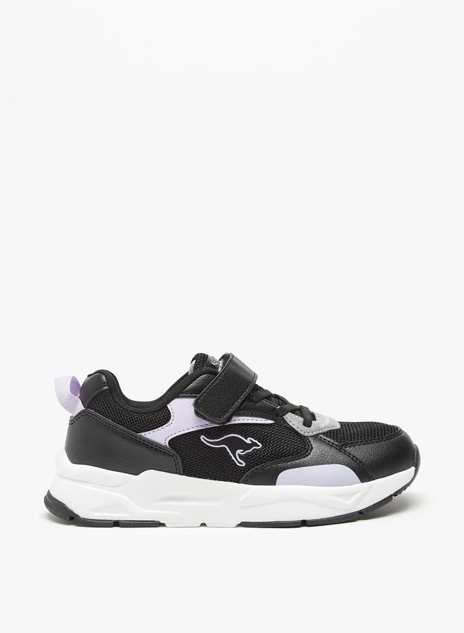 kangaROOS Girls' Panelled Sports Shoes with Hook and Loop Closure