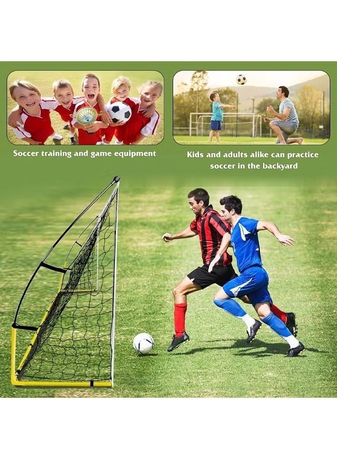 WALALLA Portable Soccer Goal, 240x150cm Soccer Net, Adults Kids Backyard Soccer Net, Folding Soccer Goal with Carry Bag, Soccer Training Equipment Includes 4 Ground Stakes - Image 4