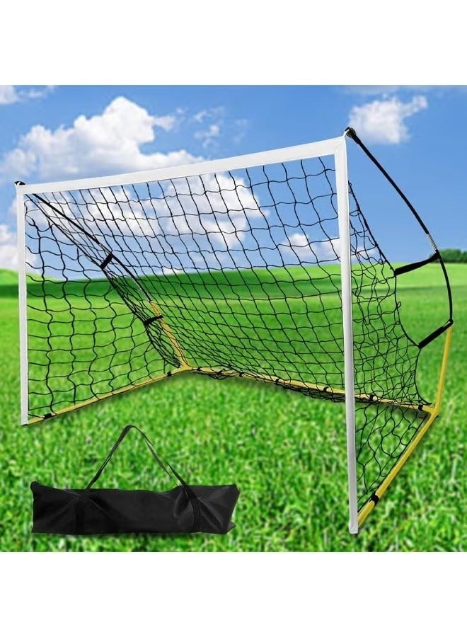 WALALLA Portable Soccer Goal, 240x150cm Soccer Net, Adults Kids Backyard Soccer Net, Folding Soccer Goal with Carry Bag, Soccer Training Equipment Includes 4 Ground Stakes - Image 5