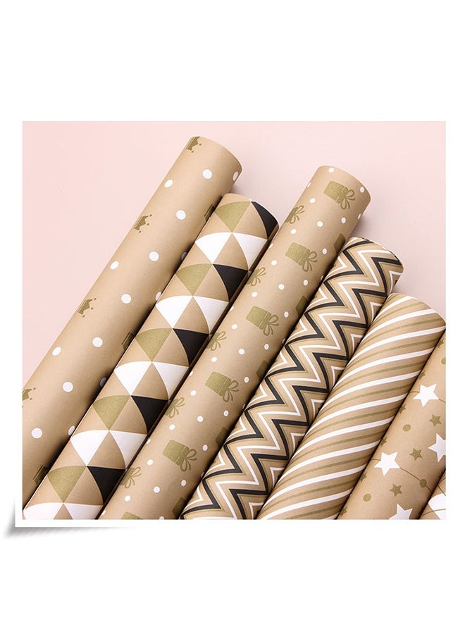مجموعة من 7 ورقات تغليف هدايا مع شريط لاصق، مجموعة تغليف هدايا متينة لحفلات أعياد الميلاد، عيد الحب، الزفاف، حفلات استقبال المولود الجديد، حفلات استقبال العروس، حفلات التخرج - Image 3