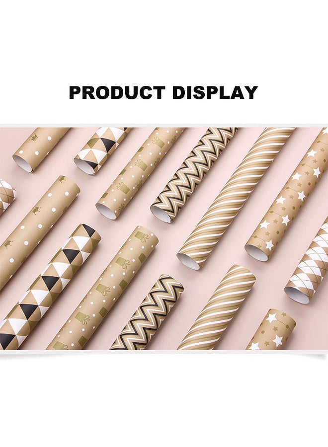 مجموعة من 7 ورقات تغليف هدايا مع شريط لاصق، مجموعة تغليف هدايا متينة لحفلات أعياد الميلاد، عيد الحب، الزفاف، حفلات استقبال المولود الجديد، حفلات استقبال العروس، حفلات التخرج - Image 2