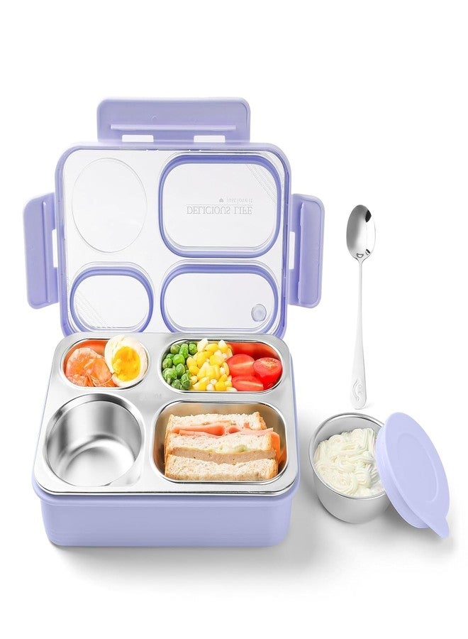 Trishaan Adult Lunch Box Bento Box for Men Women, Stainless Steel Lunch Container with Soup Bowl & Spoon, Leakproof Design, Dishwasher Safe, Ideal for Meal Prep, 36-oz/4.5 Cup (Multicolor) - Image 1