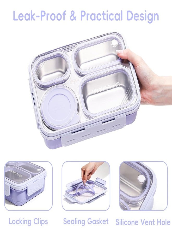 Trishaan Adult Lunch Box Bento Box for Men Women, Stainless Steel Lunch Container with Soup Bowl & Spoon, Leakproof Design, Dishwasher Safe, Ideal for Meal Prep, 36-oz/4.5 Cup (Multicolor) - Image 5