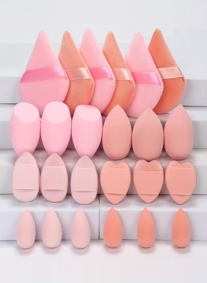 Gonegal Multicolour Makeup Sponge Puff Pizza Puff & Finger Mini Heart Puff (Set Of-24) - Image 1