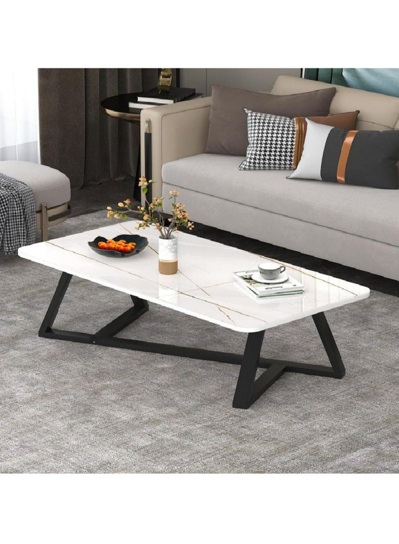 EXPERT Modern design coffee table Large rectangular coffee table for versatile living room with black metal frame EI - 203 - Image 4