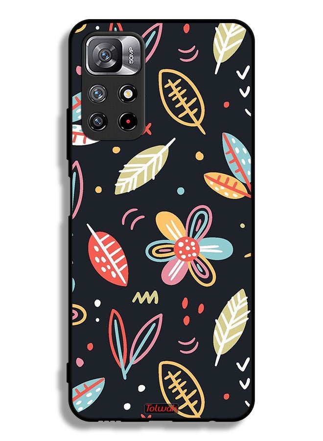Tolwak Xiaomi Redmi Note 11S Protective Case Cover Flowers And Leaves Abstract Art - Image 2
