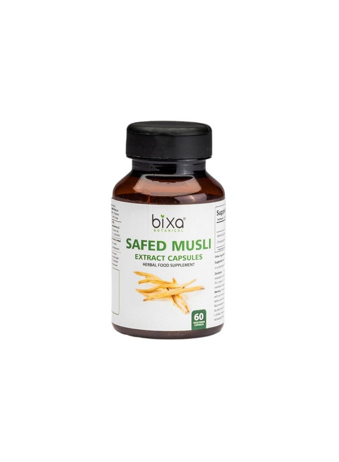bixa BOTANICAL Safed Musli Capsules for Men | Safed Musli Powder | Ayurvedic Natural Herbal Supplement | 100% Pure, Gluten Free, Non-GMO, Steam Sterilized | 140+ Years of Herbal Heritage,60 Count - Image 1