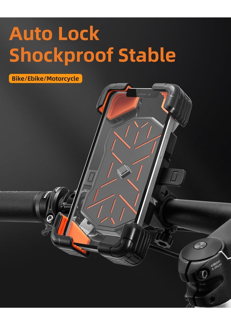 KASTWAVE Motorcycle Bike Phone Holder Mount, for 4.5''-7.1'' Phones, 2023 Quick Release Motorcycle Bike Phone Mount Handlebar Clamp, 360° Rotatable Motorcycle Bike Phone Holder  - Image 4