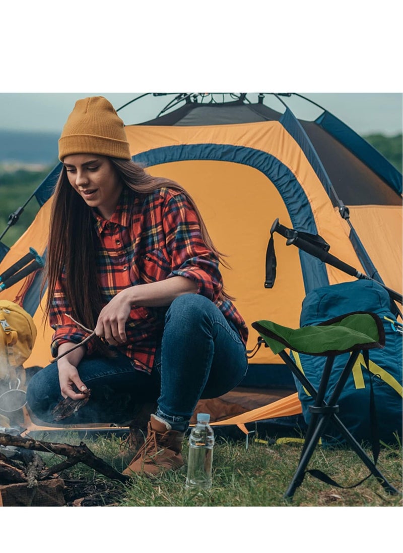 KASTWAVE - Tripod Camping Stools,Lightweight Portable Folding Camping Chair,Small 3-Legged Canvas Stool for Outdoor Adventures, Fishing, Beach, BBQ, Picnic, and Travel - Image 1