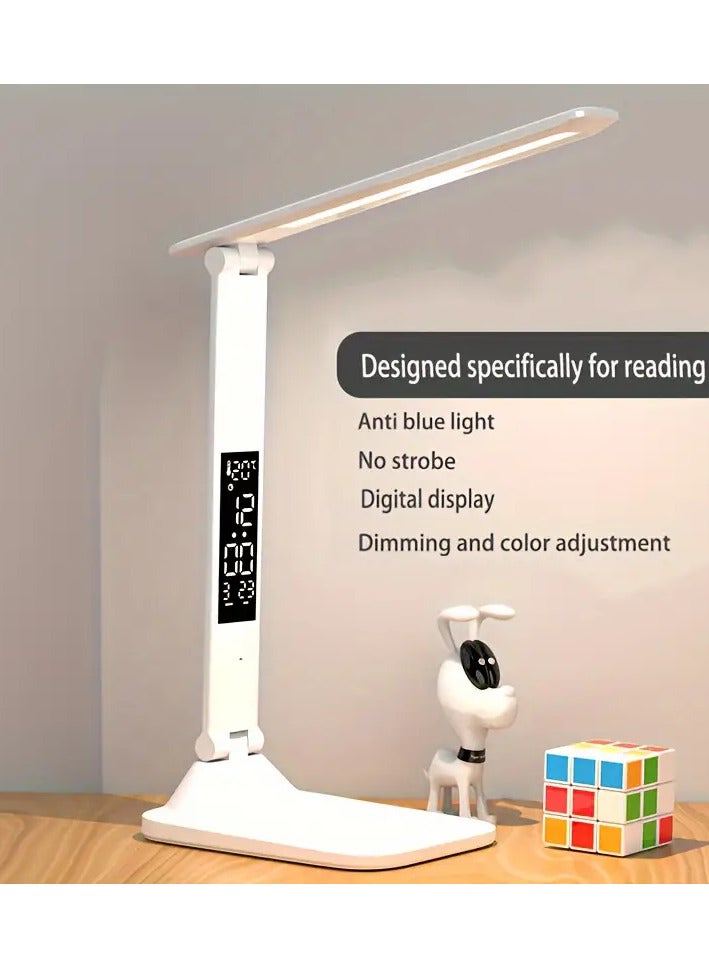 OLUDENIZ ِA Smart Folding LED Desk Lamp with a Powerful Fan, Ideal for Student Dorms, Home Decor, Libraries, and Offices, Delivering Superior Eye Protection Along with Charging  - Image 1