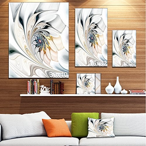 Design Art Designart Oversized White Abstract – Modern Canvas Wall Art – Contemporary Minimal Artwork for Bedroom, Living Room, Dining Room & Office Décor, 12x20 Gallery Wrapped Canvas - Image 2