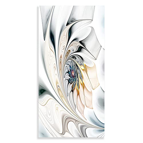 Design Art Designart Oversized White Abstract – Modern Canvas Wall Art – Contemporary Minimal Artwork for Bedroom, Living Room, Dining Room & Office Décor, 12x20 Gallery Wrapped Canvas - Image 1