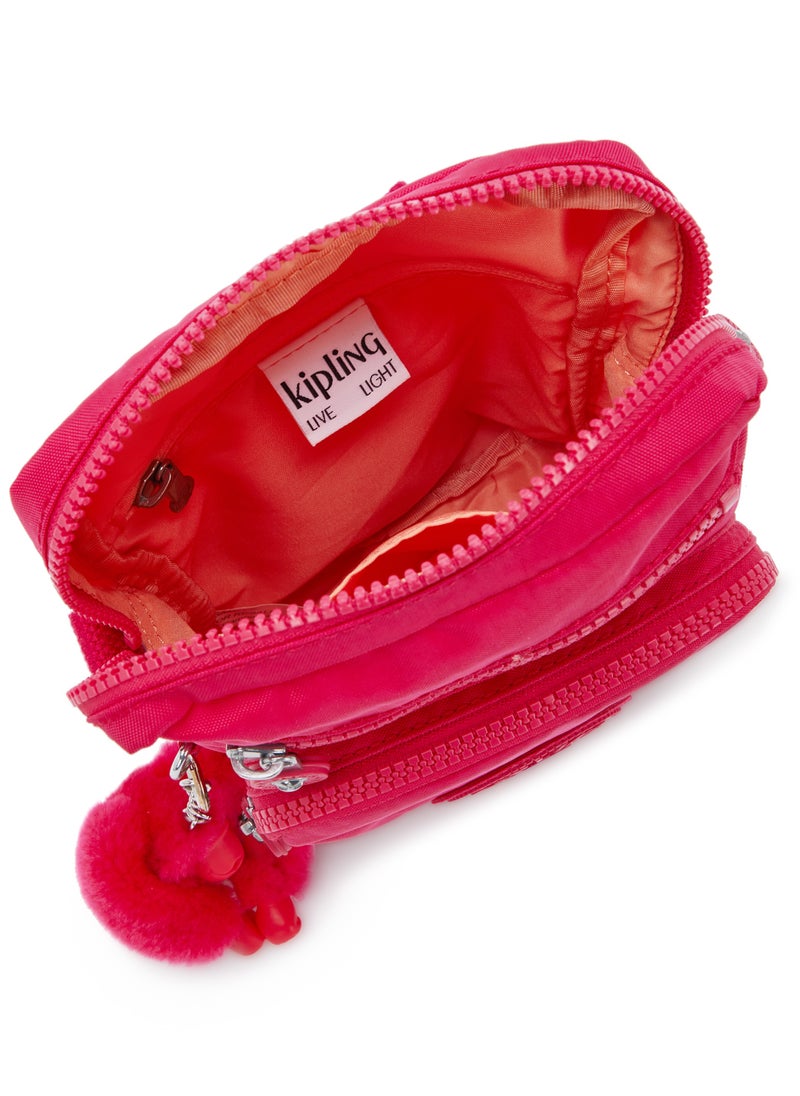 kipling Gunne Small Crossbody with Adjustable Straps Confetti Pink-I3244T73  - Image 3