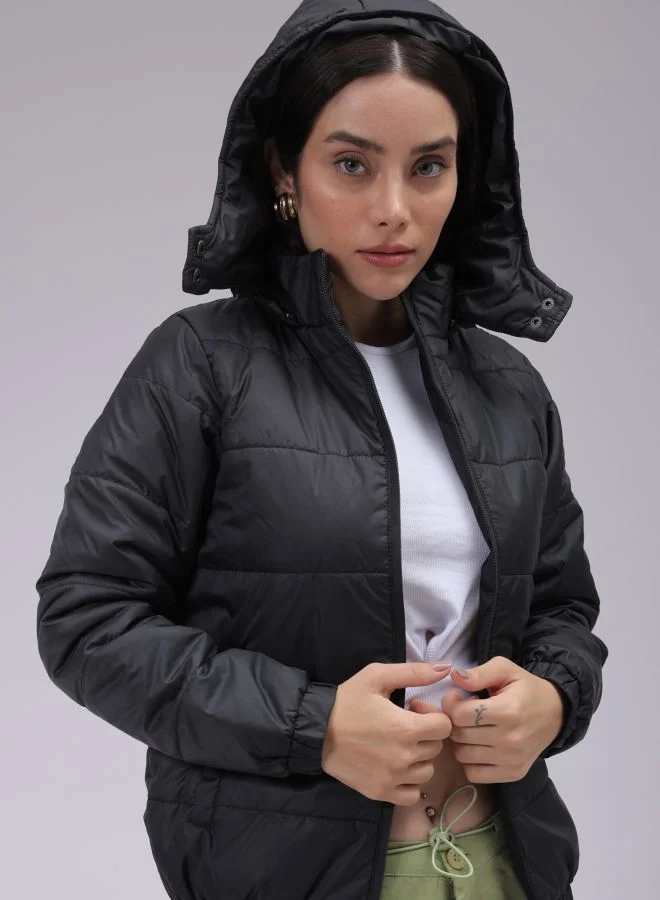 مرفوعة Women Regular Fit Solid Puffer Jacket