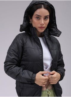 Freehand Women Regular Fit Solid Puffer Jacket  - Image 3