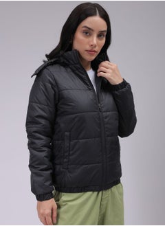Freehand Women Regular Fit Solid Puffer Jacket  - Image 4