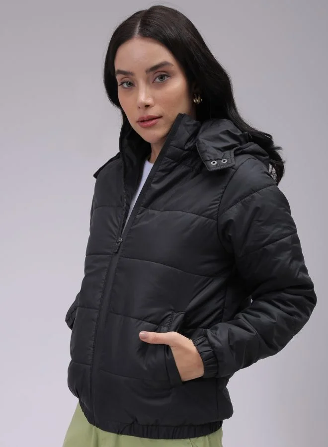مرفوعة Women Regular Fit Solid Puffer Jacket
