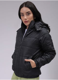 Freehand Women Regular Fit Solid Puffer Jacket  - Image 5