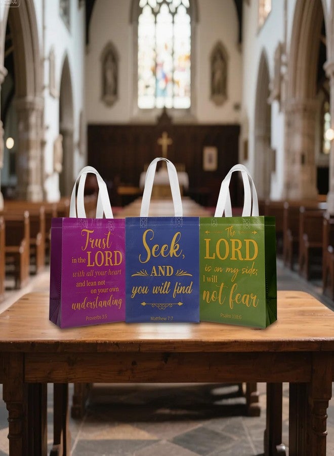 PHOGARY 8PCS Christian Gift Bags with Handle, Reusable Non Woven Church Bag, Medium Size Bible Verse Religious Gift Bag for Welcome, Visitors Baptism, Birthday Party Favors Bags - Image 5