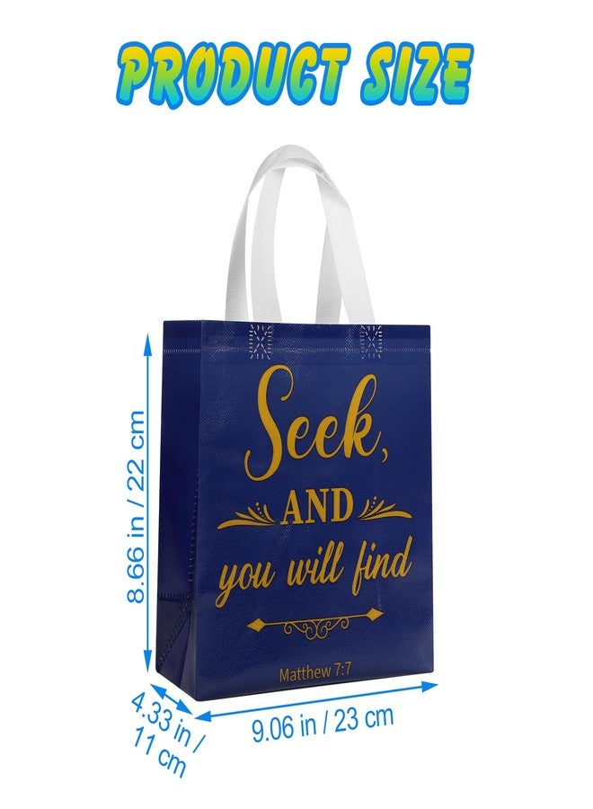 PHOGARY 8PCS Christian Gift Bags with Handle, Reusable Non Woven Church Bag, Medium Size Bible Verse Religious Gift Bag for Welcome, Visitors Baptism, Birthday Party Favors Bags - Image 2