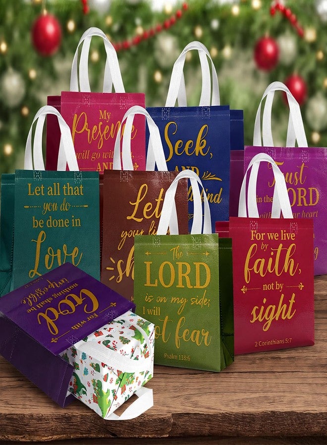 PHOGARY 8PCS Christian Gift Bags with Handle, Reusable Non Woven Church Bag, Medium Size Bible Verse Religious Gift Bag for Welcome, Visitors Baptism, Birthday Party Favors Bags - Image 3