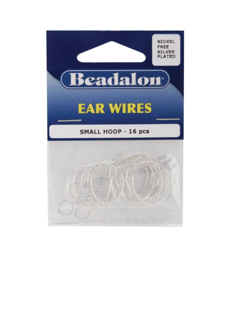 Beadalon Ear Wire Beading Hoops Small 20mm 16/Pkg Silver-plated and Nickel Free - Image 2