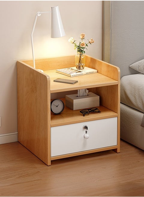 Wooden Side Table Nightstand And Coffee Table Storage Space Saving Storage Organizer Bedside Furniture For Bedroom Living Room Hallway