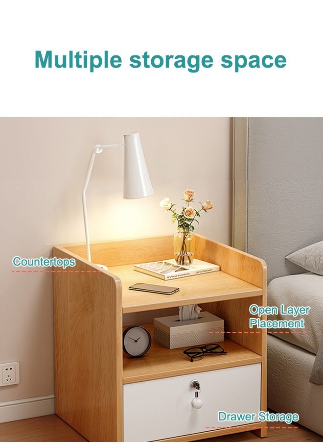 Wooden Side Table Nightstand And Coffee Table Storage Space Saving Storage Organizer Bedside Furniture For Bedroom Living Room Hallway