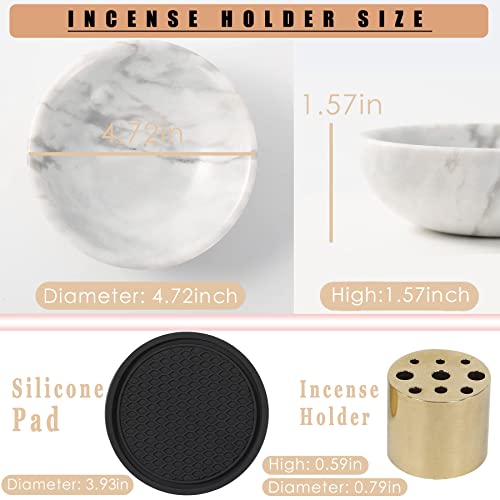 CM CHIC MONDAY Incense Holder, Natural Marble Incense Holder for Sticks with 9 Incense Holes, Handmade Incense Stick Burner Ideal for Smudging, Decoration - Image 3