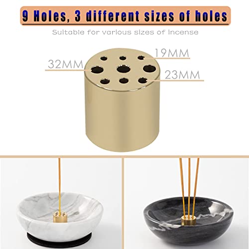 CM CHIC MONDAY Incense Holder, Natural Marble Incense Holder for Sticks with 9 Incense Holes, Handmade Incense Stick Burner Ideal for Smudging, Decoration - Image 2