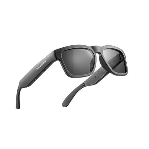 OhO sunshine نظارات OhO الذكية، نظارات شمسية قطبية مع مكبر صوت بلوتوث، حماية UV رياضية/خارجية وتحكم صوتي، للجنسين (عدسة رمادية) - Image 1