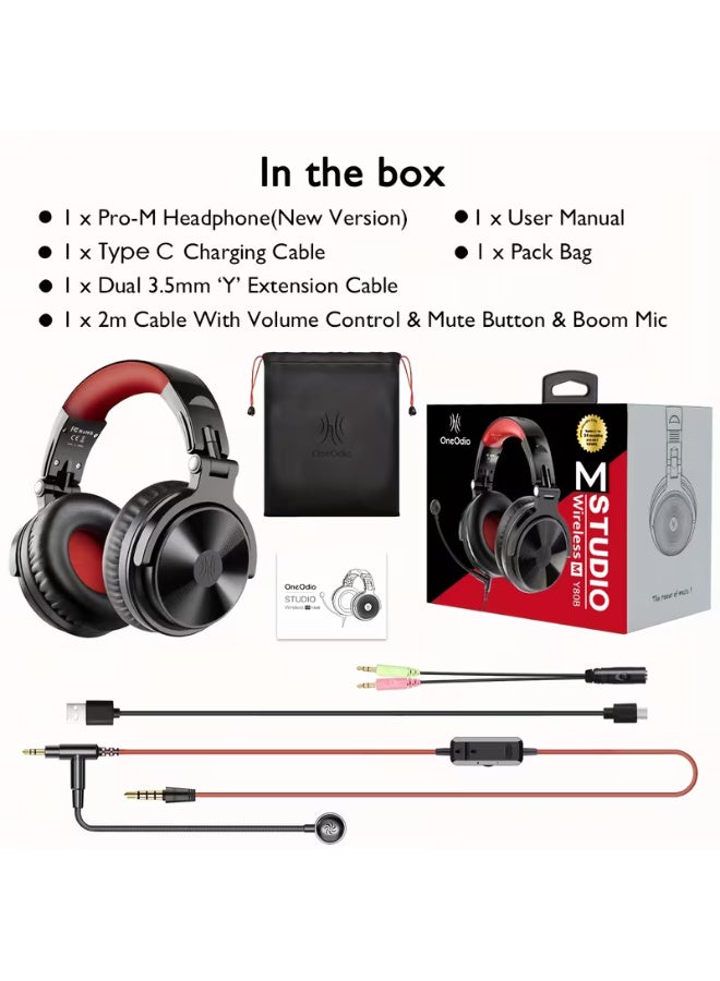 Oneodio 110h Wireless Bluetooth 5.2 Headset + Wired Gaming Headphones 2 in 1 With Microphone For PC PS4 Skype Type C Headphones - Image 3