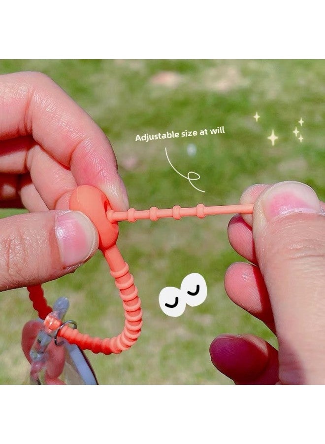 Loquat 15cm Tadpole Silicone Cable Tie Strap Storage DIY Accessories Data Cable Bracelet Jewelry Non-woven Lanyard-Color:Dark Pink 150mm - Image 5