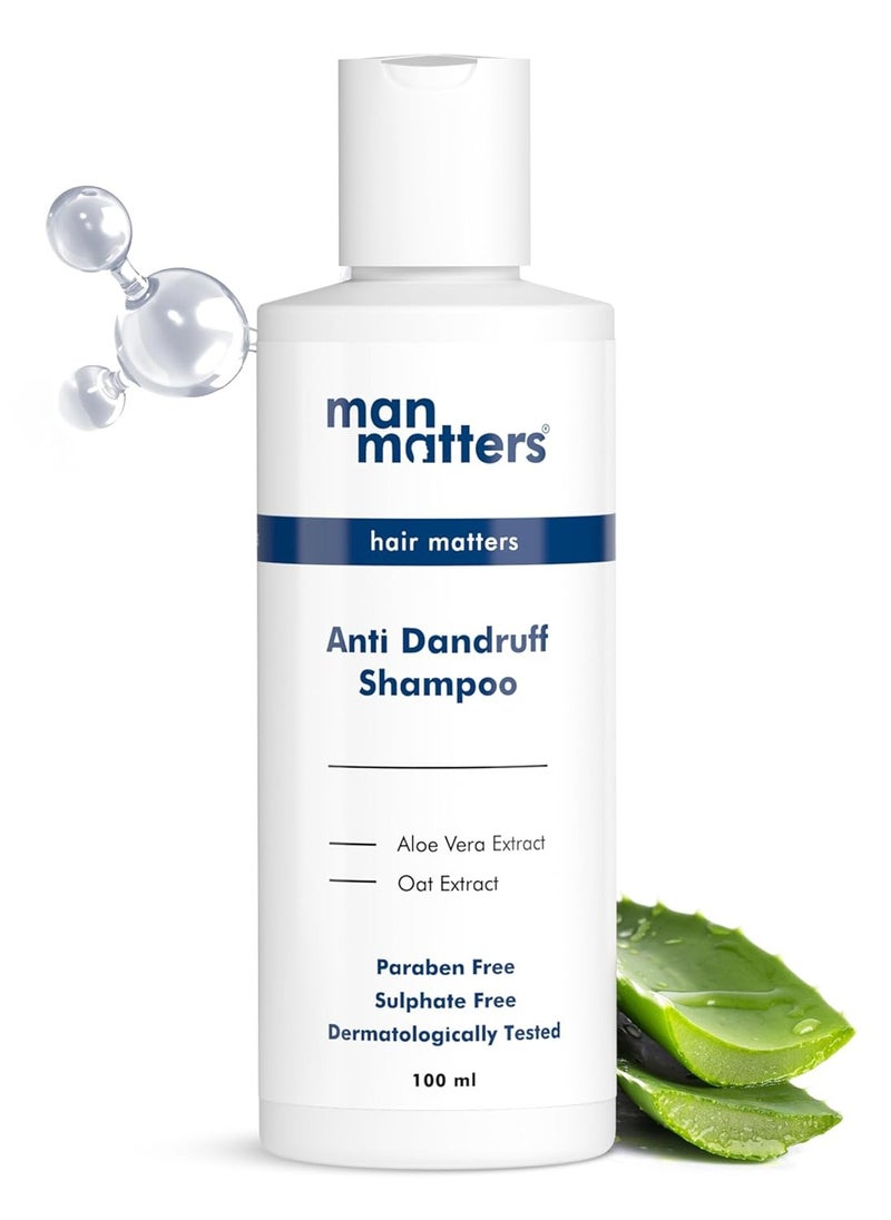 Man Matters - Anti Dandruff Shampoo - 3X Faster Reduction in Flaking, Itching - Aloe Vera and Oat Extract - Dermatologically Tested - 100 ml - Image 1