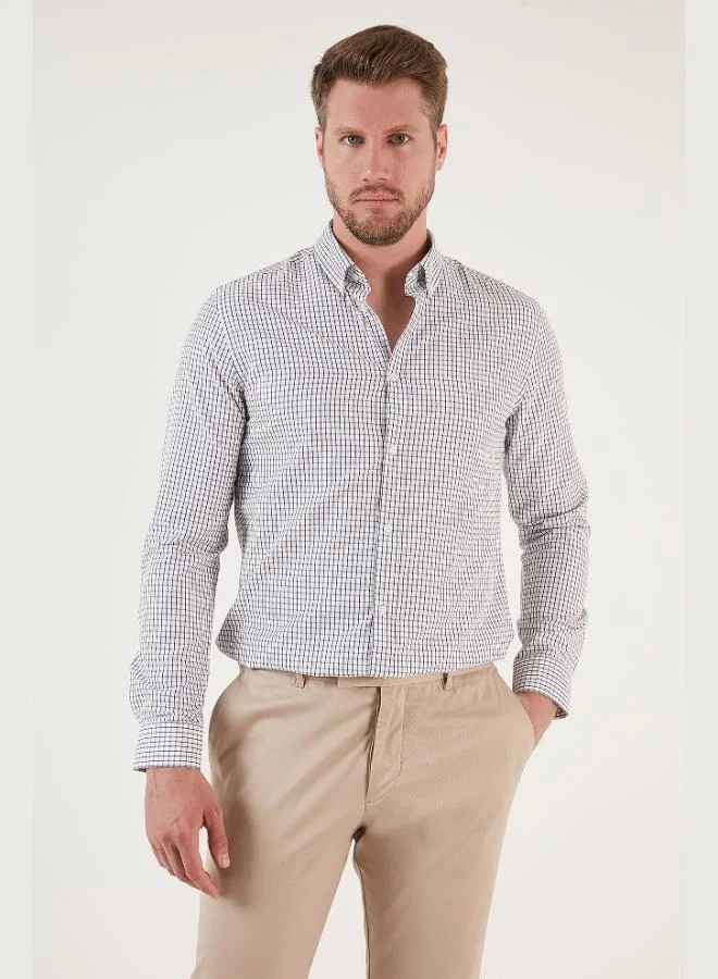 Buratti Buratti Patterned Cotton Blend Button-Down Collar Long Sleeve Slim Fit Shirt Men's SHIRT CF23S7496