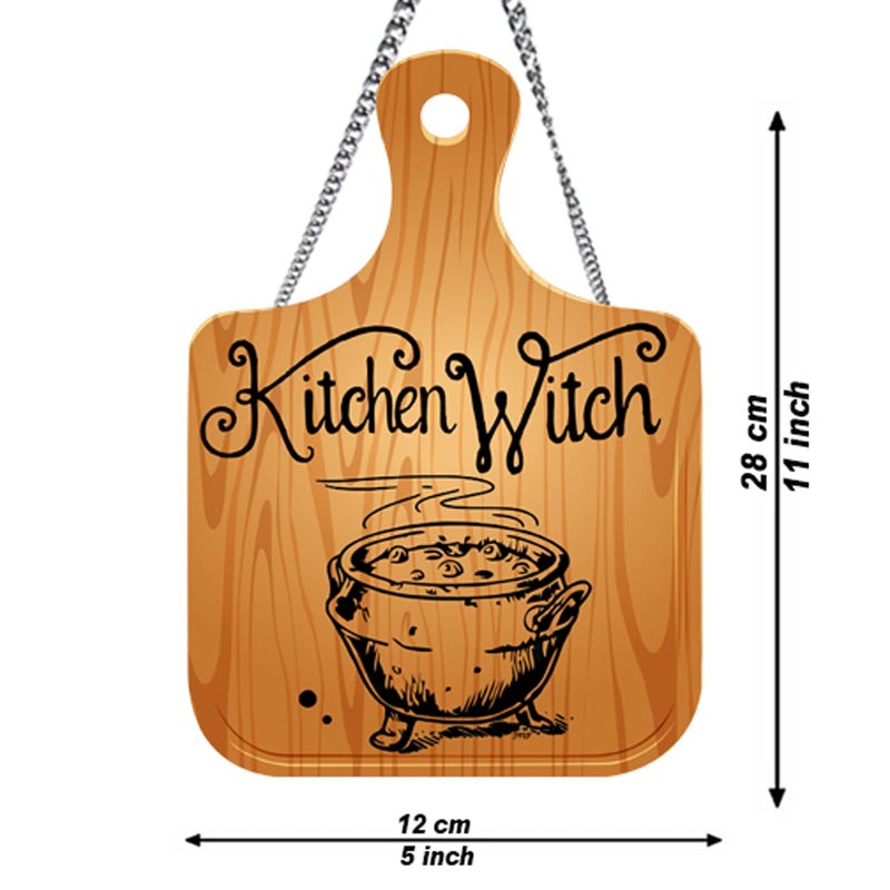 PNF Poster And Frames Kitchen Witch Quote Wall art & Door Hanging Frame For Kitchen, Dining, restaurants Decor | Walland home Decor for Living Room | Room Decor Wall Decor Items For Bedroom | (Wooden, 11x9 Inch,Brown)-86-2 - Image 2