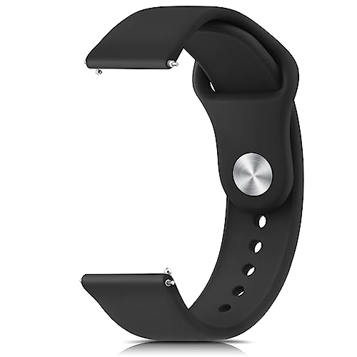 Tobfit 22mm Strap with Rust Free Button Compatible with Noise ColorFit Ultra/Ultra 2, Vision, Caliber, Pro 3 (Watch Not Included), Soft Smartwatch Bands Straps for Men & Women (Black) - Image 1