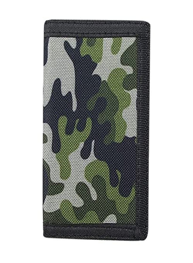 NEICY RFID Blocking Canvas Wallet for Men and Women - Camo Trifold Outdoor Sports Wallets with Magic Sticker for Teen Kids (Camo Green) - Image 2