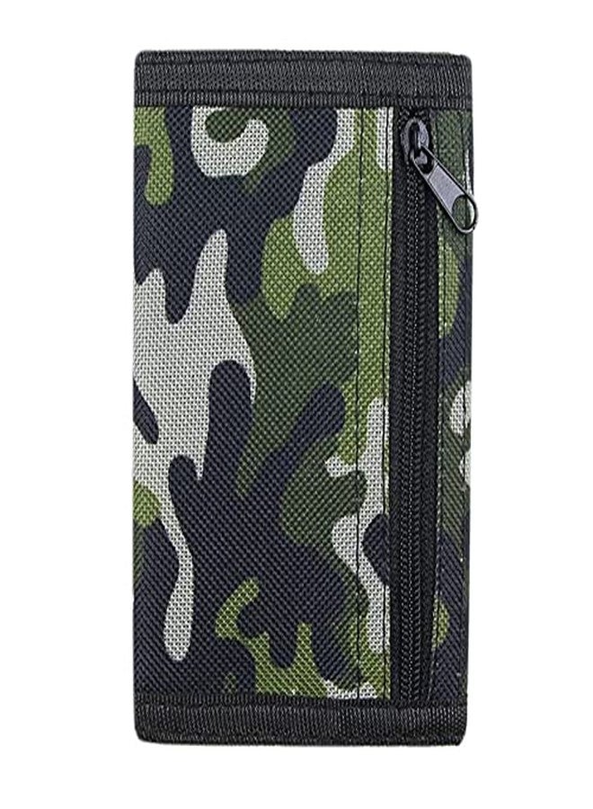 NEICY RFID Blocking Canvas Wallet for Men and Women - Camo Trifold Outdoor Sports Wallets with Magic Sticker for Teen Kids (Camo Green) - Image 3